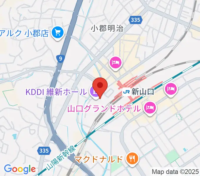KDDI維新ホールの地図