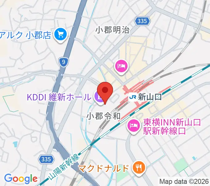 KDDI維新ホールの地図
