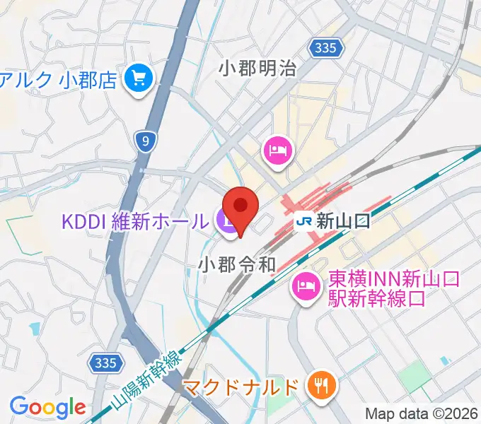 KDDI維新ホールの地図