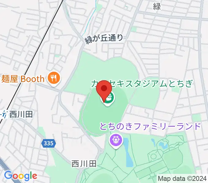 カンセキスタジアムとちぎの地図