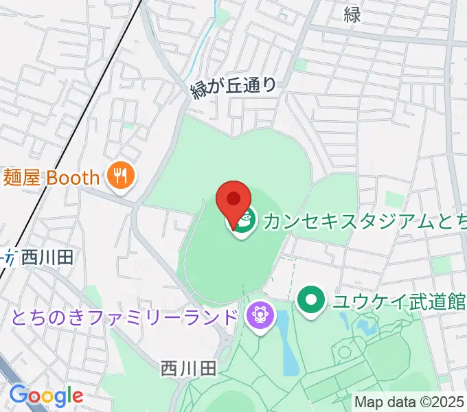 カンセキスタジアムとちぎの地図