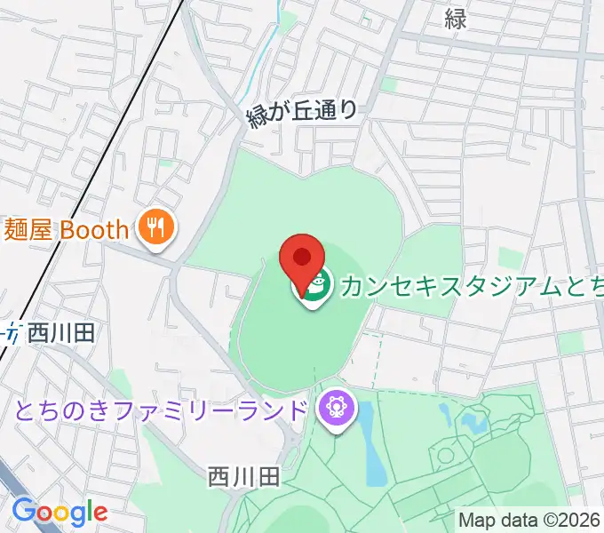 カンセキスタジアムとちぎの地図