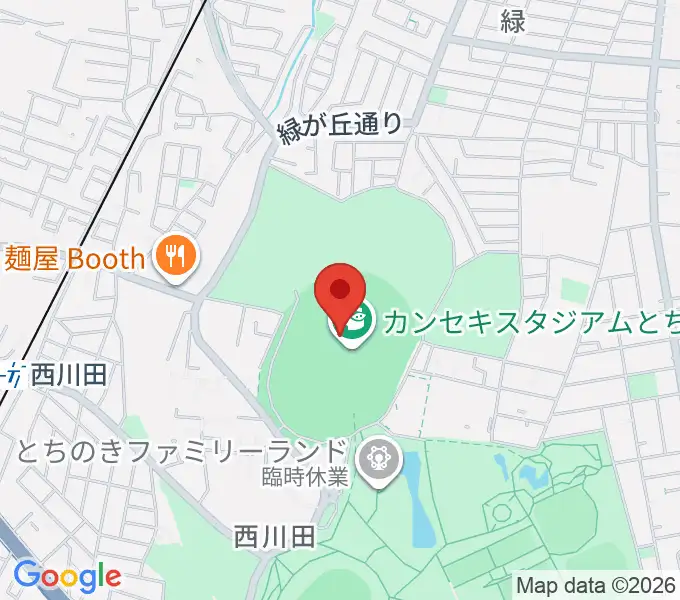 カンセキスタジアムとちぎの地図
