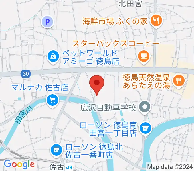 ワークスタッフ陸上競技場（徳島市陸上競技場）の地図