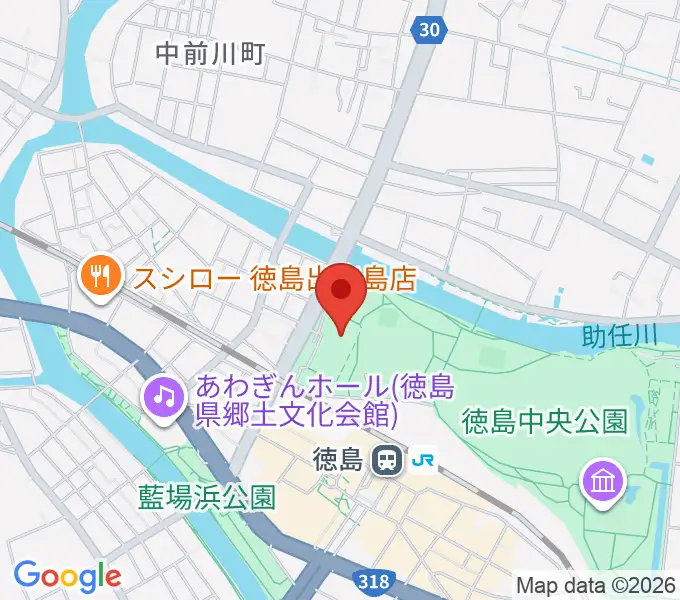 とくぎんトモニアリーナの地図