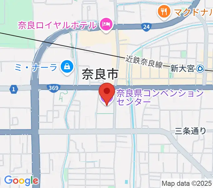 奈良県コンベンションセンターの地図