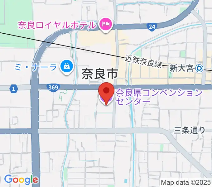 奈良県コンベンションセンターの地図