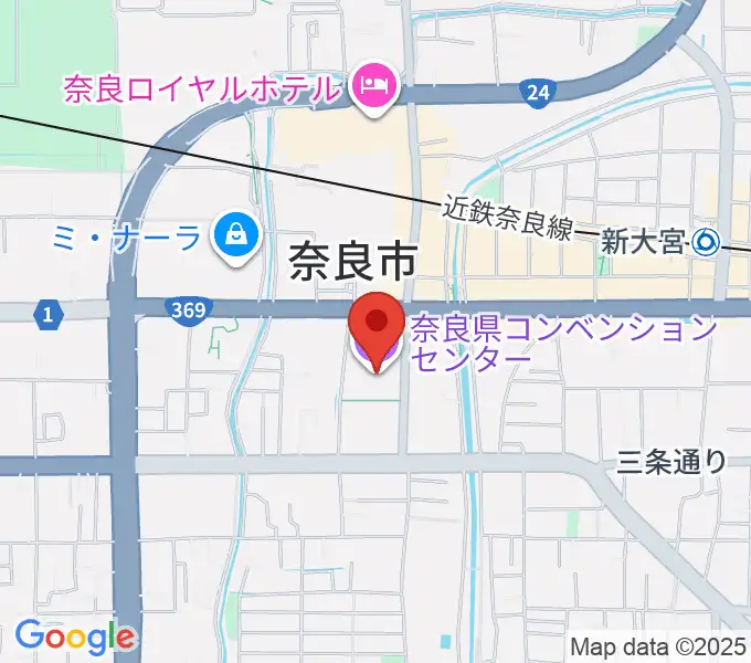 奈良県コンベンションセンターの地図
