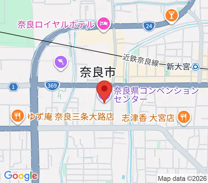 奈良県コンベンションセンターの地図