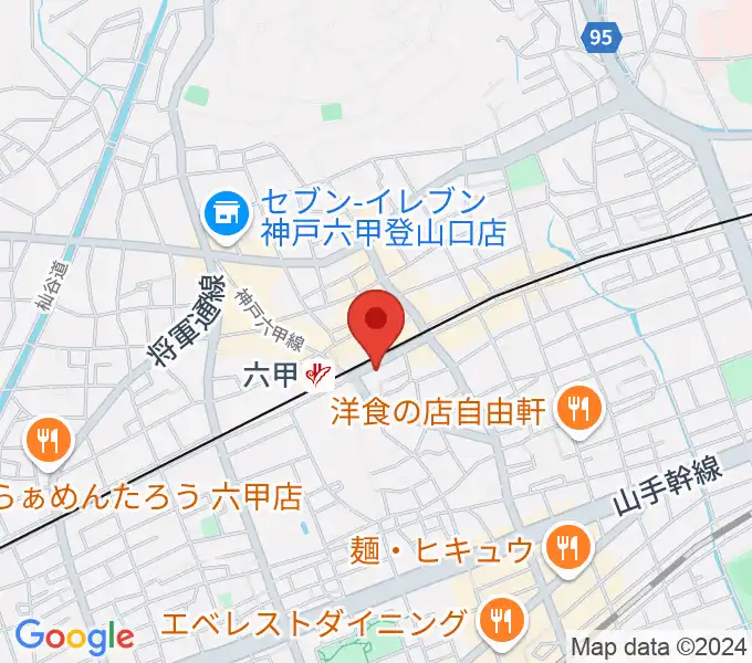 スタジオハイダウェイ阪急六甲店の地図