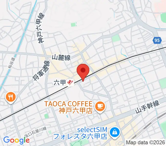 スタジオハイダウェイ阪急六甲店の地図