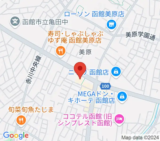 函館市亀田交流プラザの地図