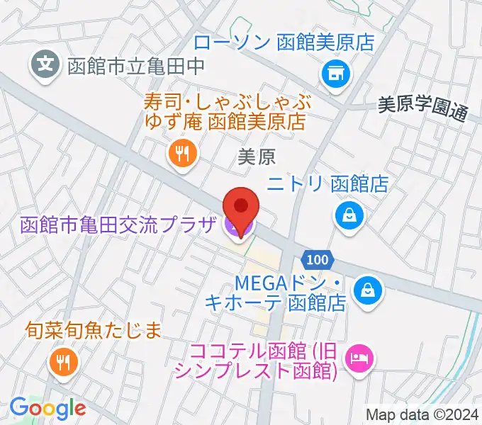 函館市亀田交流プラザの地図