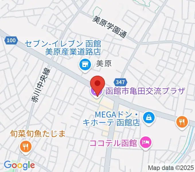 函館市亀田交流プラザの地図