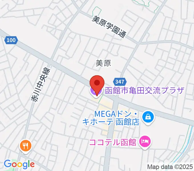 函館市亀田交流プラザの地図