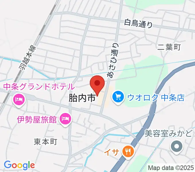 胎内市産業文化会館の地図