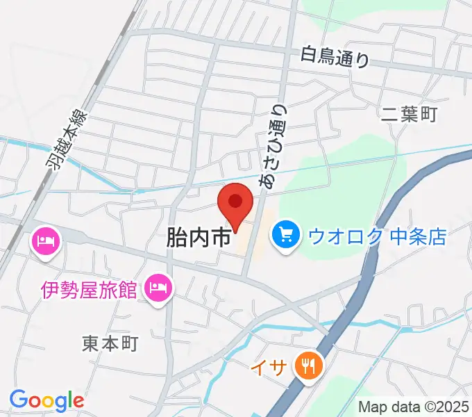 胎内市産業文化会館の地図