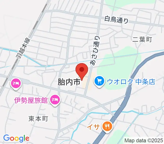 胎内市産業文化会館の地図