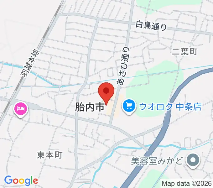 胎内市産業文化会館の地図