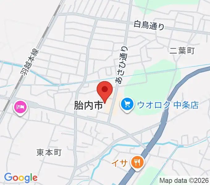胎内市産業文化会館の地図