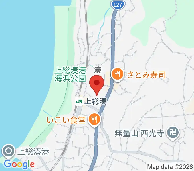 富津市民会館の地図