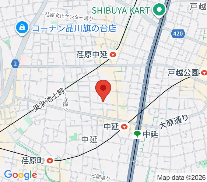 中延アイランドスタジオの地図