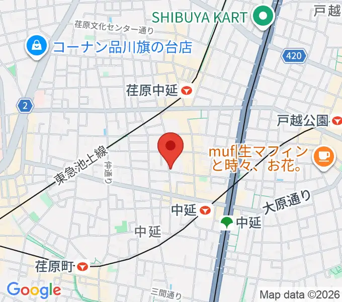中延アイランドスタジオの地図