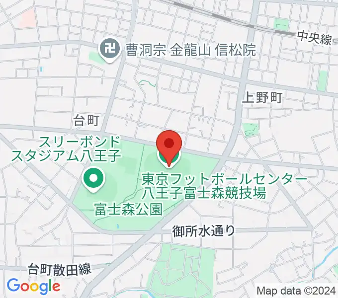 東京フットボールセンター八王子富士森競技場の地図