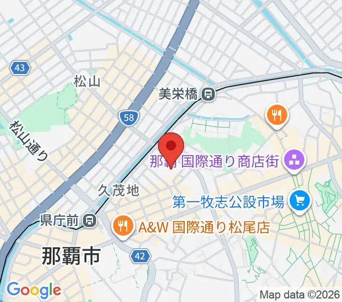 那覇文化芸術劇場なはーとの地図