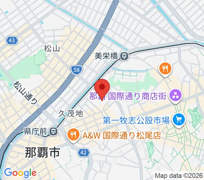 那覇文化芸術劇場なはーとの地図