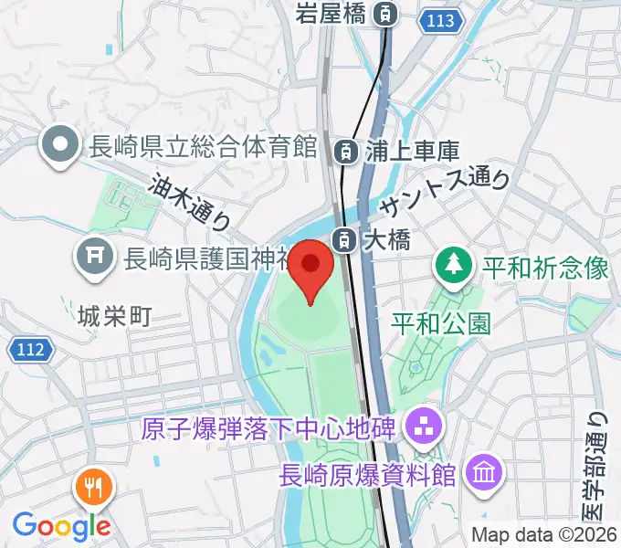 長崎ビッグNスタジアム 長崎県営野球場の地図