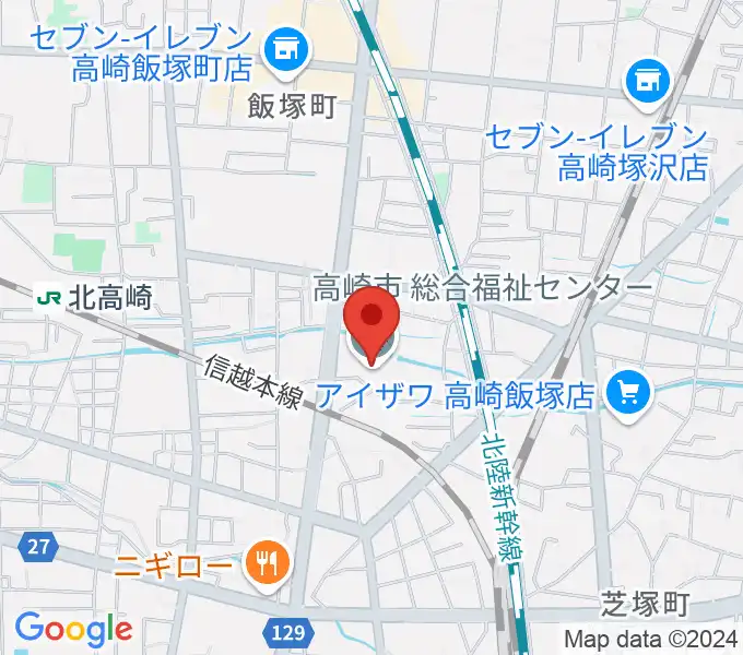 高崎市総合福祉センターの地図