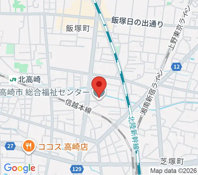 高崎市総合福祉センターの地図