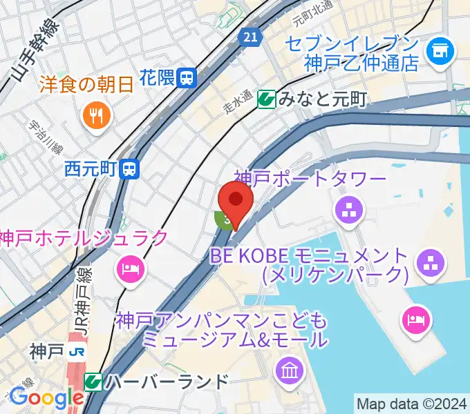 Ｗメリケン波止場の地図