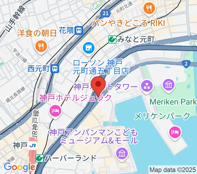 Ｗメリケン波止場の地図
