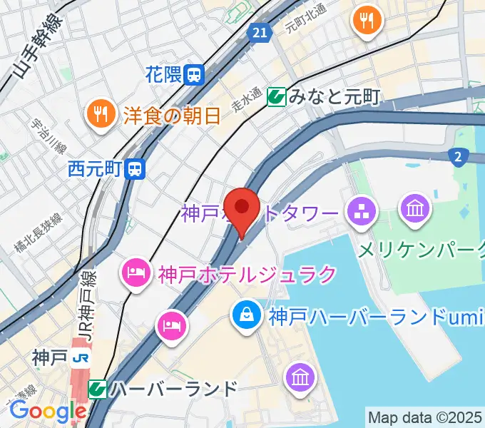 Ｗメリケン波止場の地図