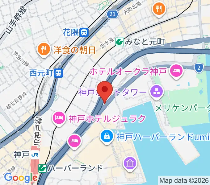 Ｗメリケン波止場の地図