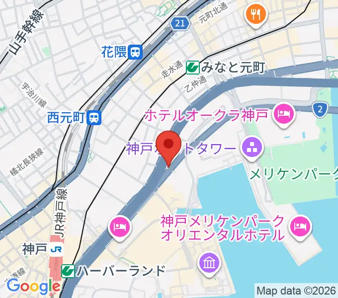 Ｗメリケン波止場の地図