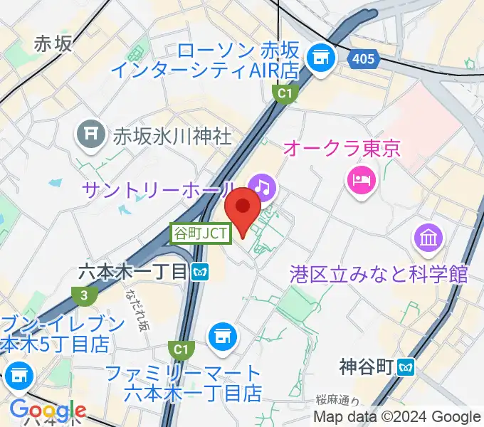 六本木アークヒルズカフェの地図