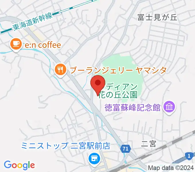 二宮町生涯学習センターラディアンの地図