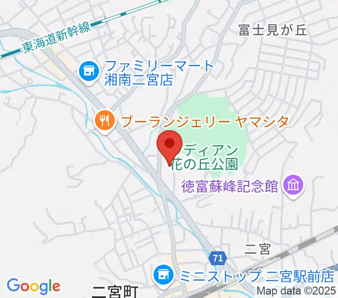 二宮町生涯学習センターラディアンの地図