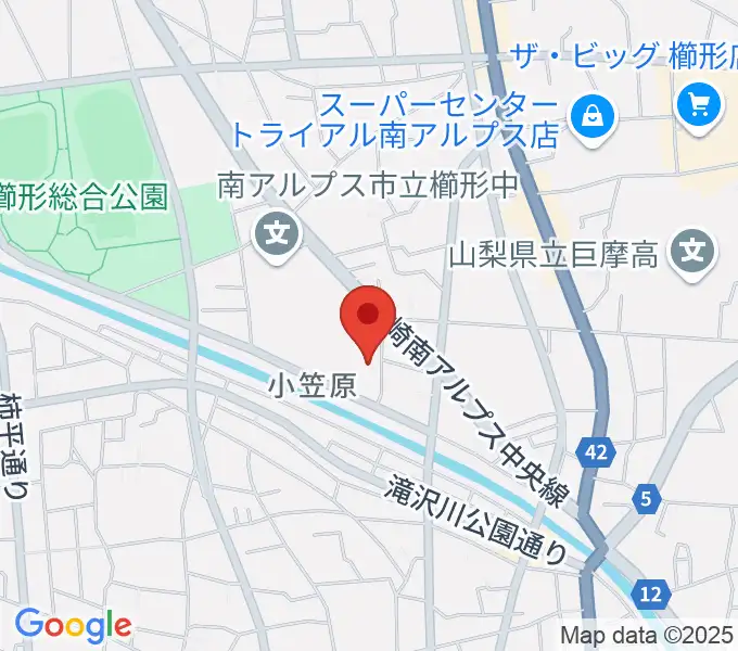 南アルプス市櫛形生涯学習センターの地図