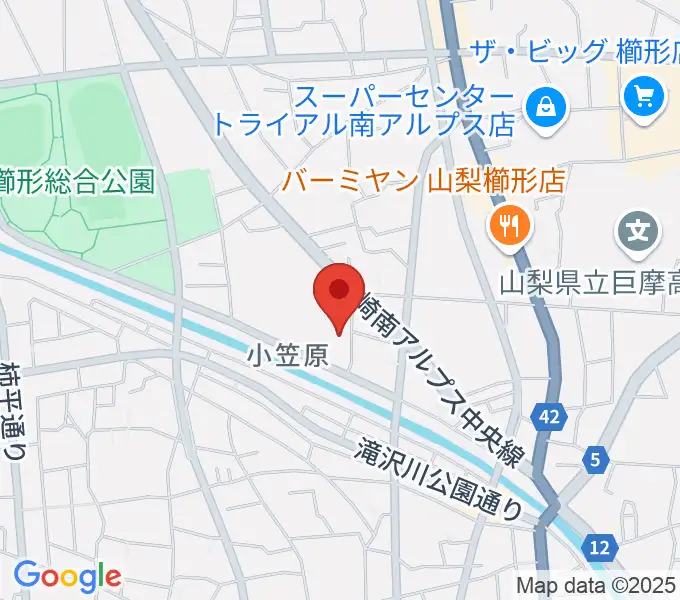 南アルプス市櫛形生涯学習センターの地図