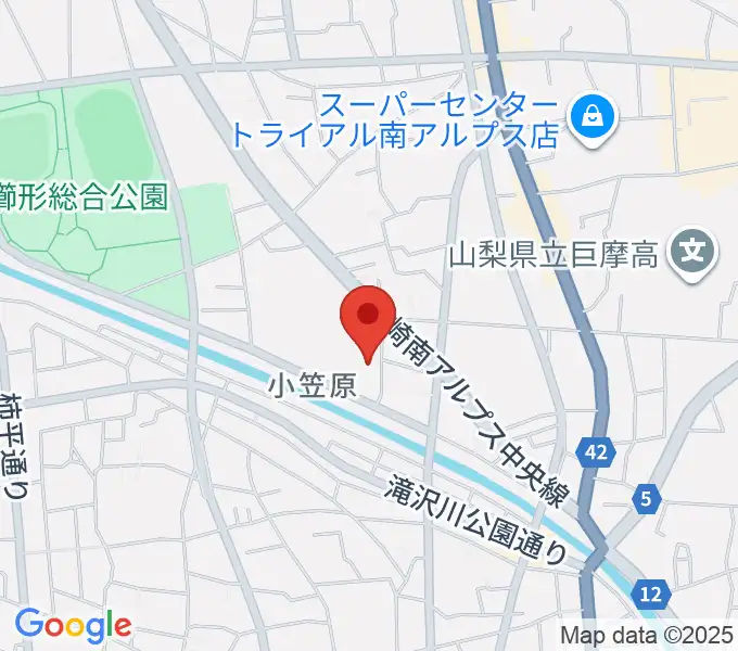 南アルプス市櫛形生涯学習センターの地図