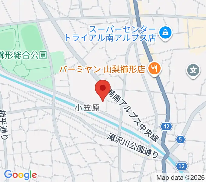 南アルプス市櫛形生涯学習センターの地図