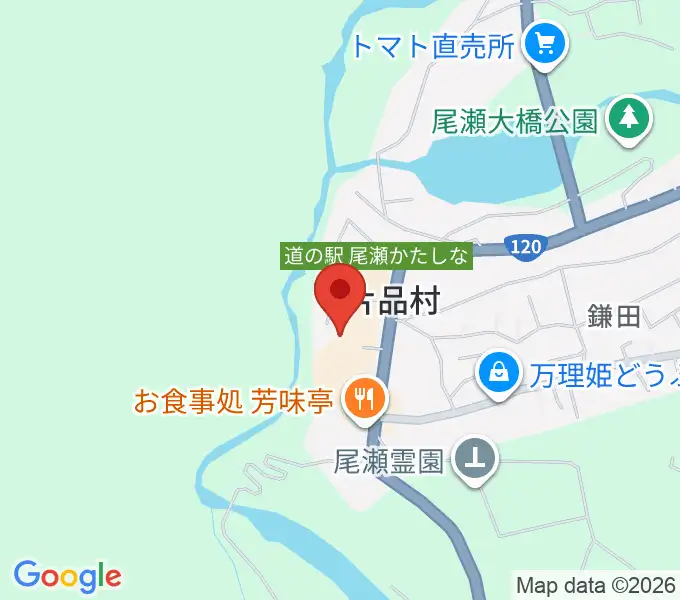 片品村文化センターの地図