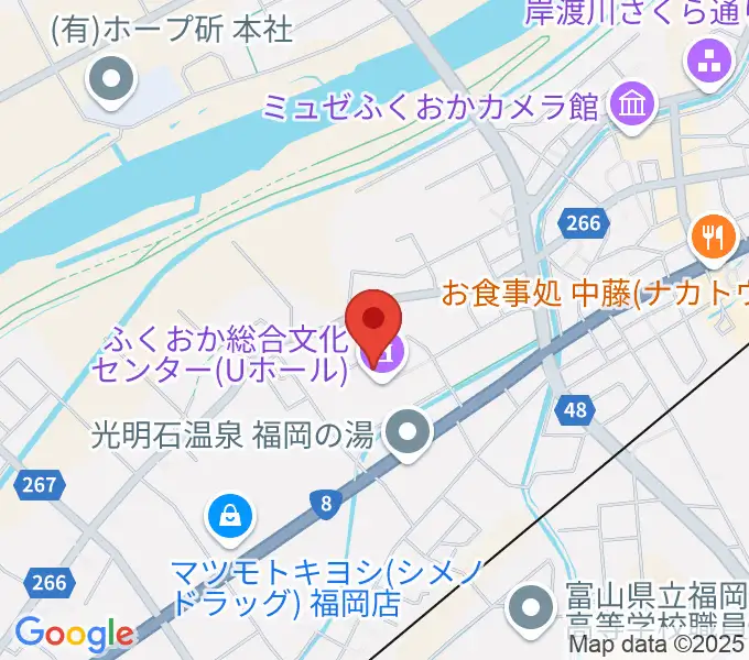 高岡市ふくおか総合文化センターＵホールの地図
