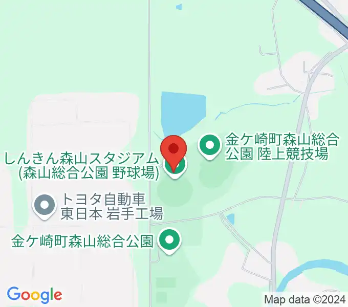 しんきん森山スタジアム（森山総合公園野球場）の地図