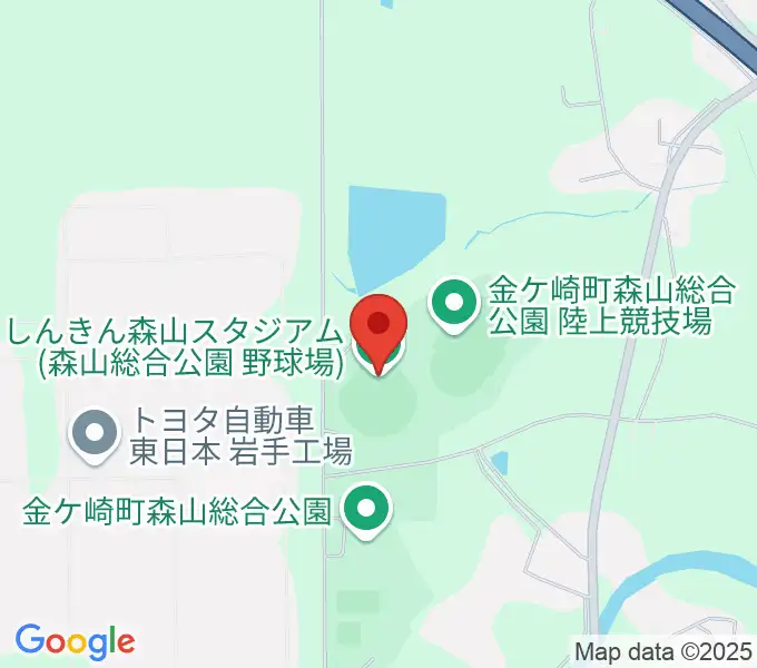 しんきん森山スタジアムの地図