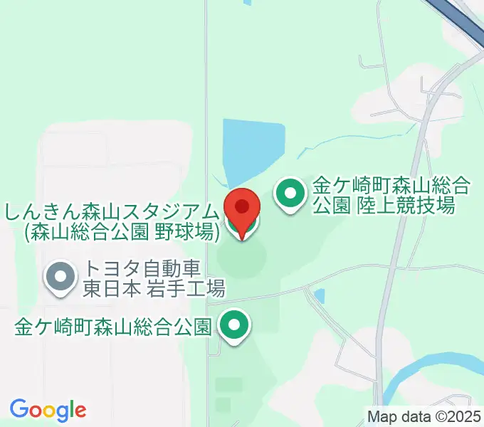 しんきん森山スタジアムの地図